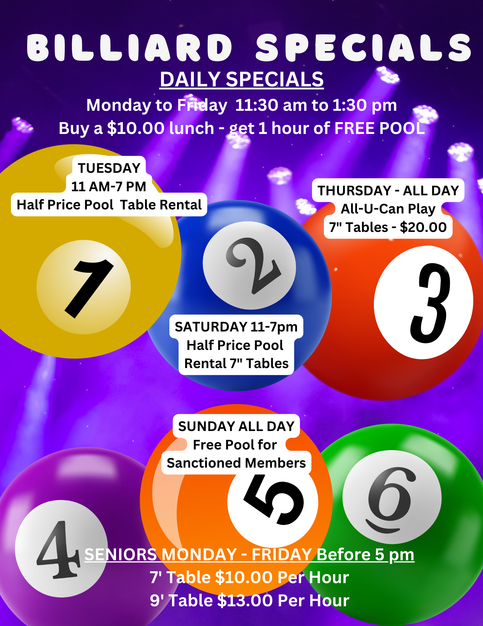 Billiards Flyer (8.5 × 11 in)