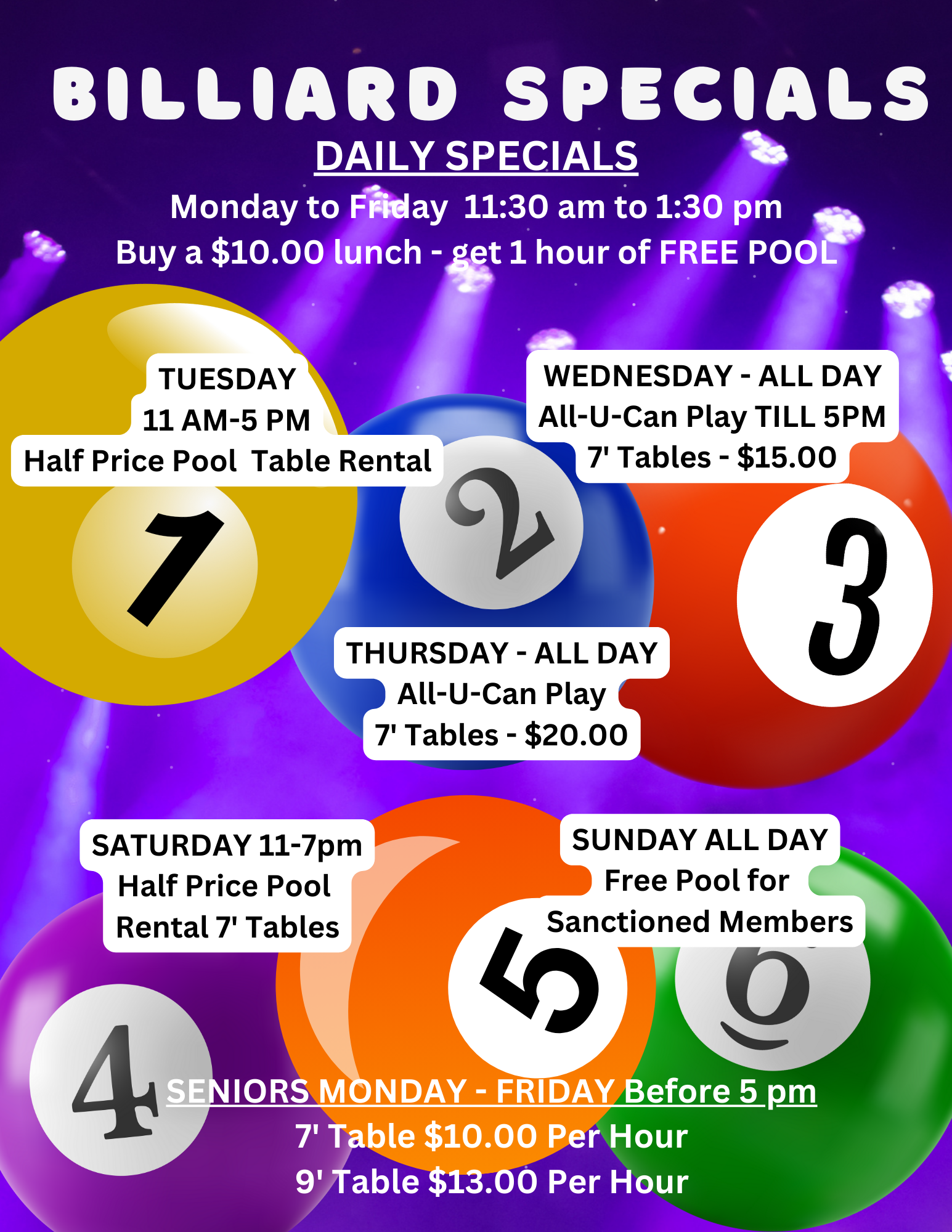 Billiards Specials R 2024
